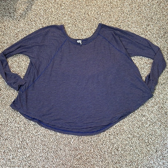 Splendid Batwing Long Sleeve Shirt - grey/blue stripes - MED - Picture 6 of 6